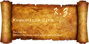 Kvasznicza Zita névjegykártya