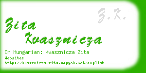 zita kvasznicza business card